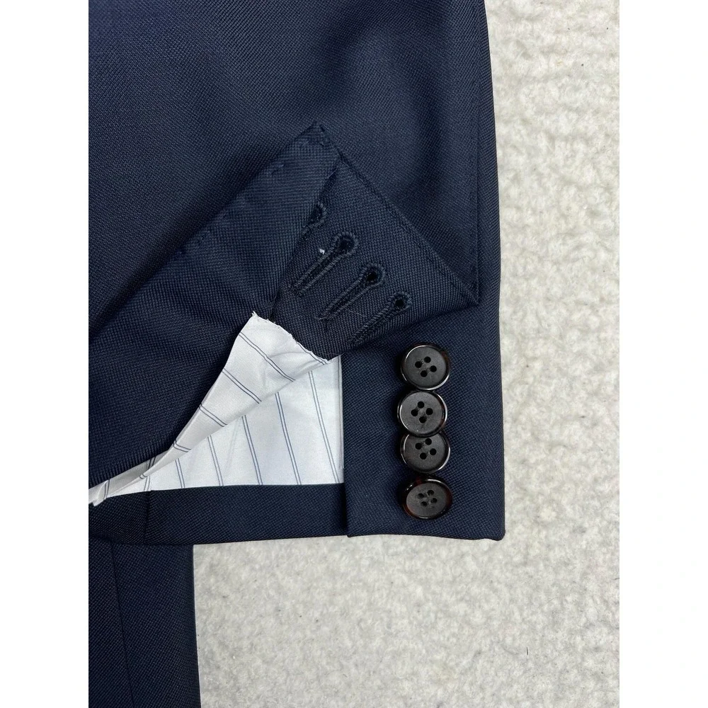 Suitsupply Suit Jacket Mens 40S Navy Blue Wool Lazio Slim Fit Super 110s